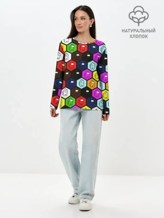 Лонгслив женский. Хлопок / AMONG US