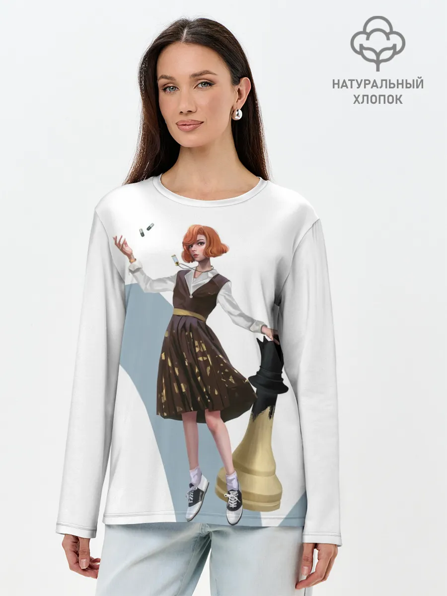 Лонгслив женский. Хлопок / Ход Королевы