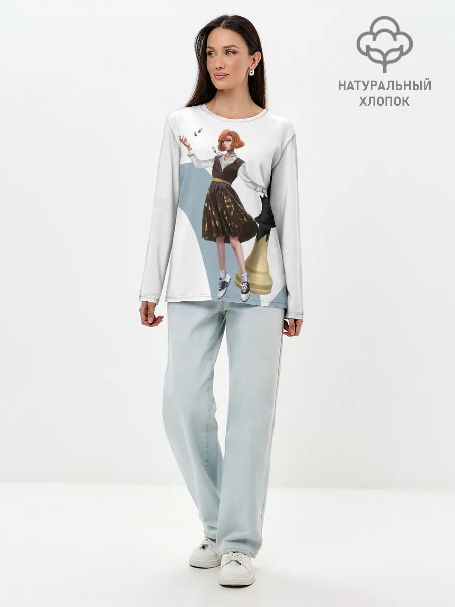 Лонгслив женский. Хлопок / Ход Королевы