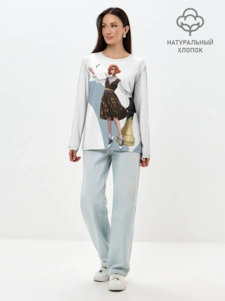 Лонгслив женский. Хлопок / Ход Королевы