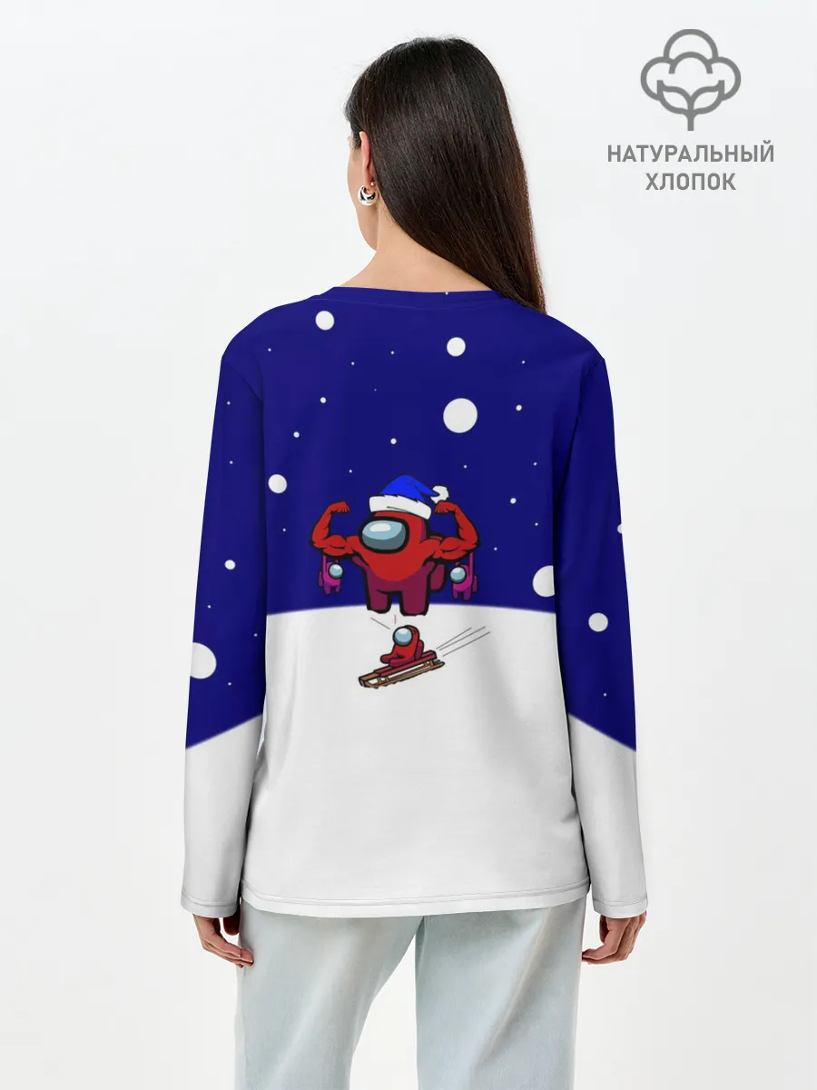 Лонгслив женский. Хлопок / Спортивный AMONG US