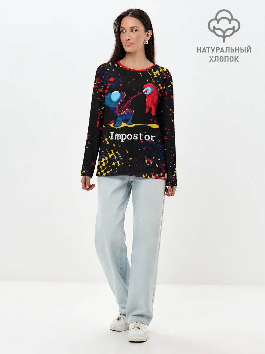 Лонгслив женский. Хлопок / Among Us - Impostor.