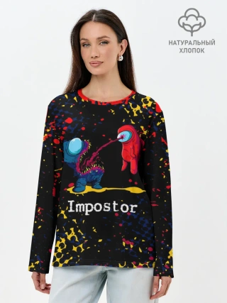 Лонгслив женский. Хлопок / Among Us - Impostor.