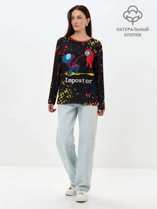 Лонгслив женский. Хлопок / Among Us - Impostor.