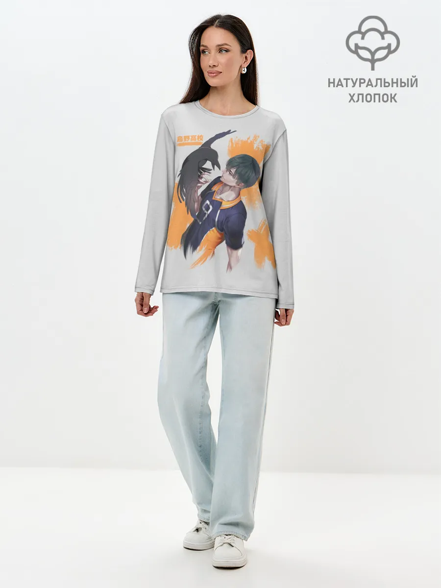 Лонгслив женский. Хлопок / Кагеяма Тобио