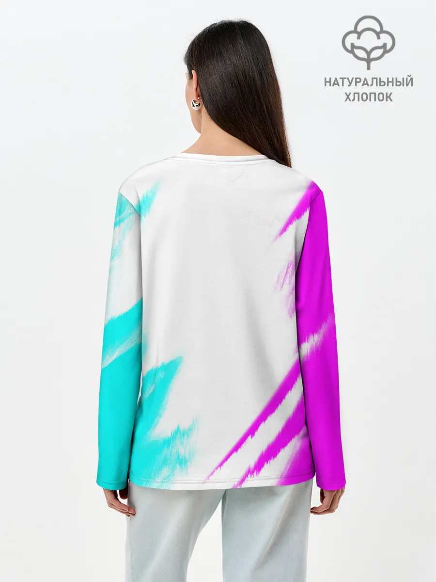 Лонгслив женский. Хлопок / AMONG US - NEON