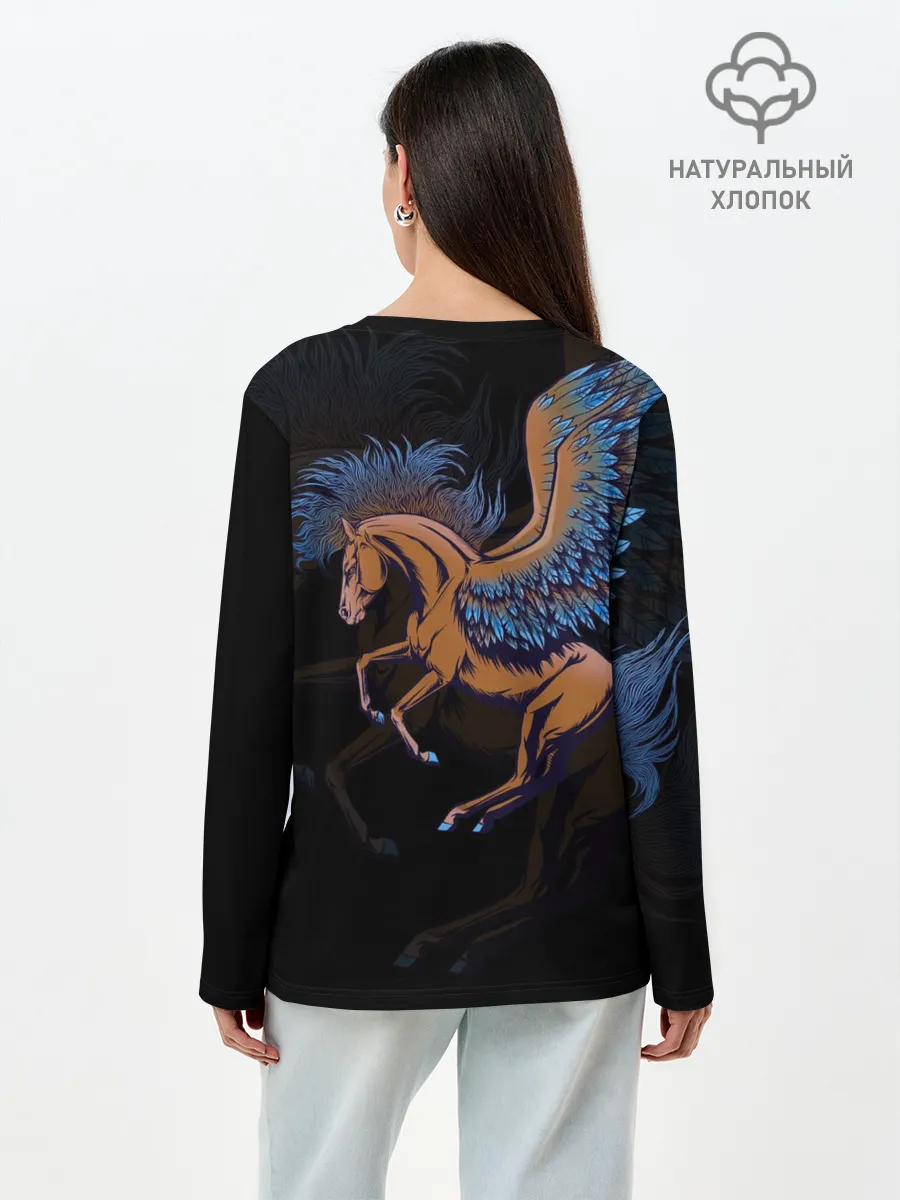 Лонгслив женский. Хлопок / Pegasus wings