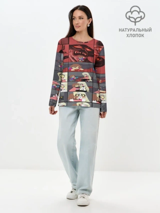 Лонгслив женский. Хлопок / Отель Хазбин