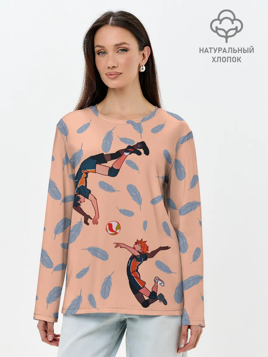 Лонгслив женский. Хлопок / Karasuno Tobio x Hinata