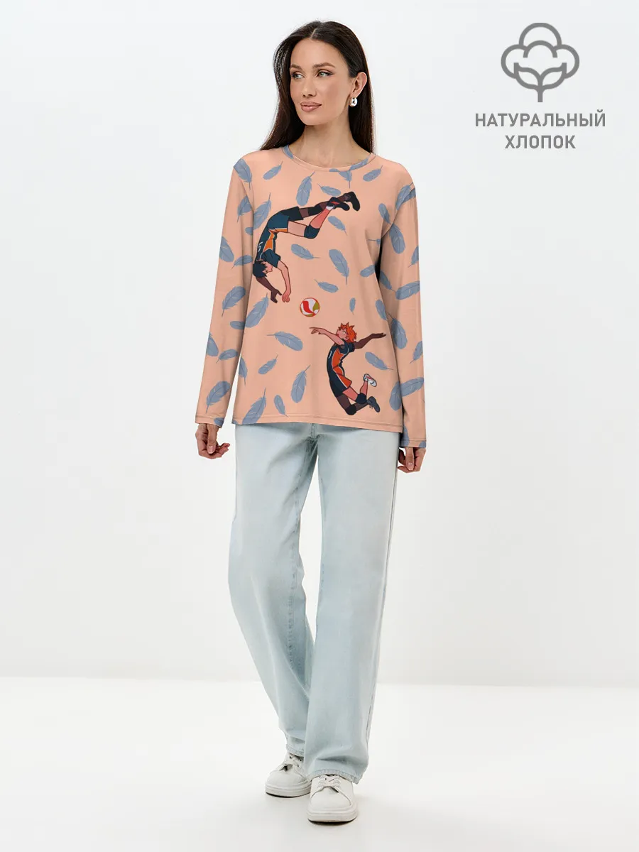 Лонгслив женский. Хлопок / Karasuno Tobio x Hinata