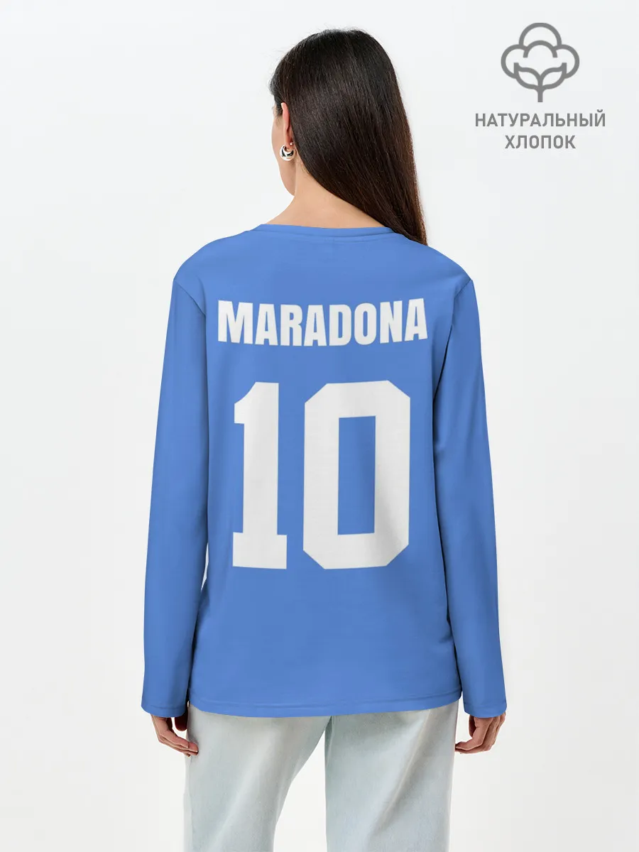 Лонгслив женский. Хлопок / Диего Марадона Наполи