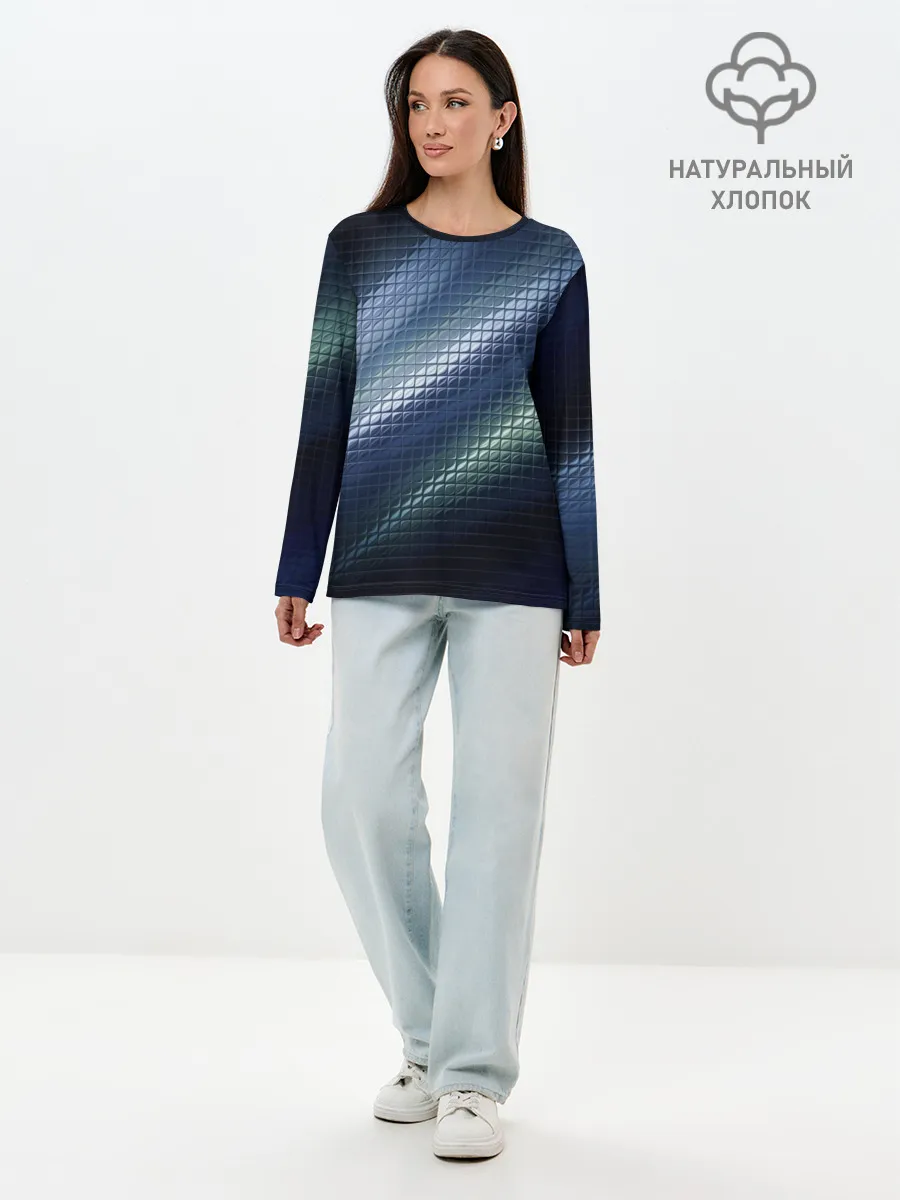Лонгслив женский. Хлопок / Текстура