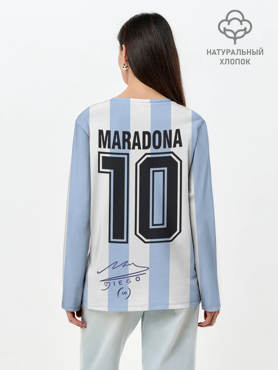 Лонгслив женский. Хлопок / Diego Maradona 10