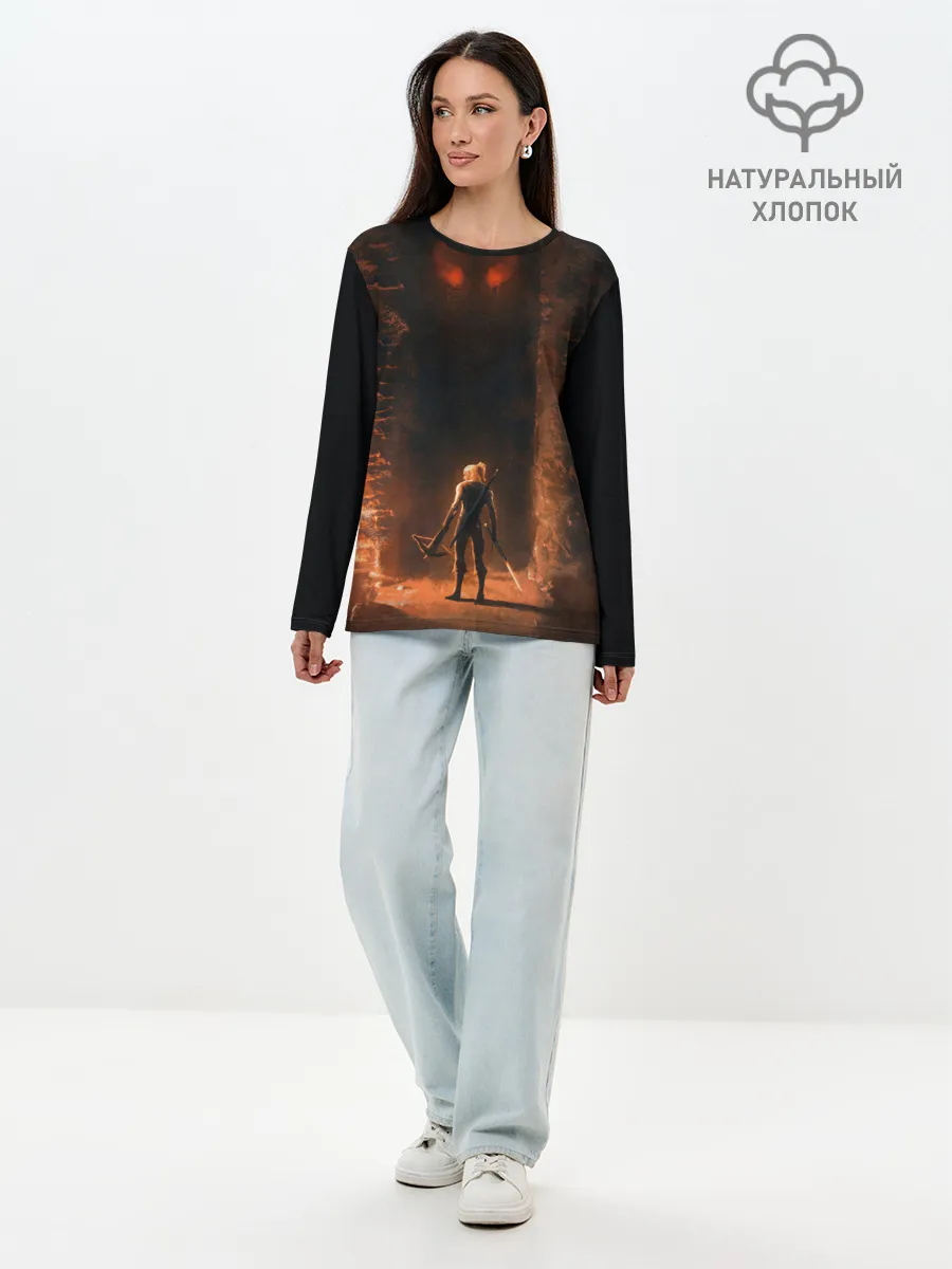 Лонгслив женский. Хлопок / Ведьмак