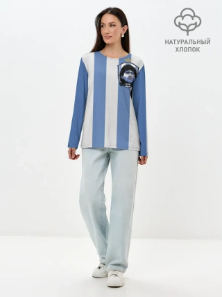 Лонгслив женский. Хлопок / Диего Армандо Марадона D10S