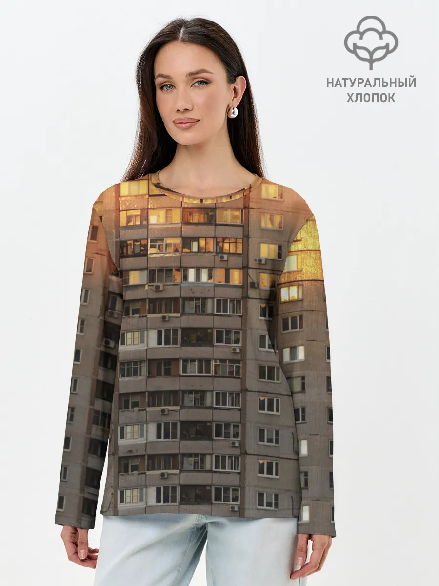 Лонгслив женский. Хлопок / Панелька