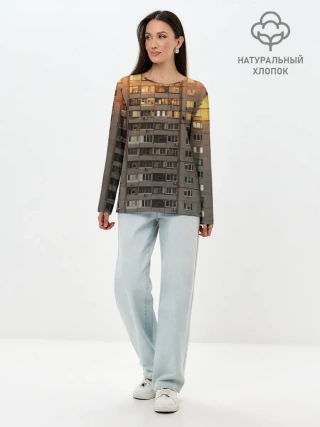 Лонгслив женский. Хлопок / Панелька