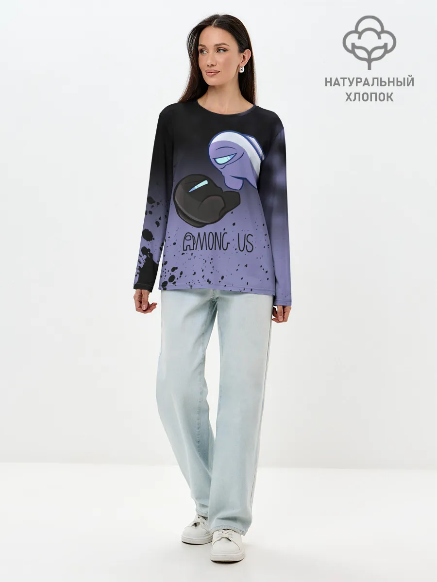 Лонгслив женский. Хлопок / AMONG US - Кто Импостор?