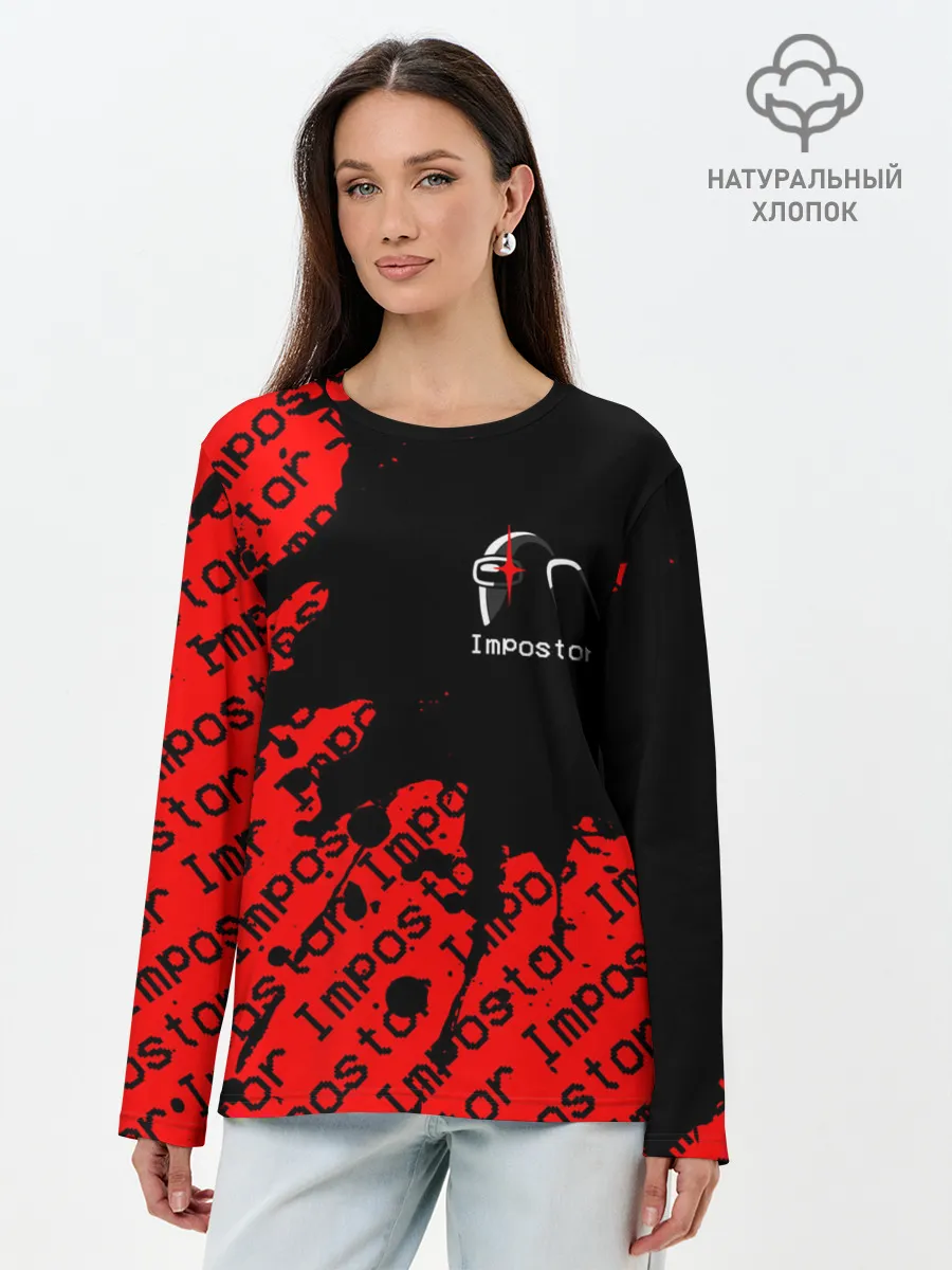 Лонгслив женский. Хлопок / AMONG US - Impostor