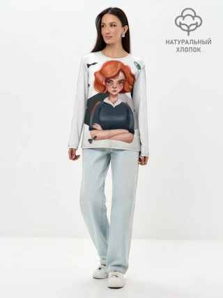 Лонгслив женский. Хлопок / Ход Королевы