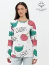 Лонгслив женский. Хлопок / Вишенки Cherry
