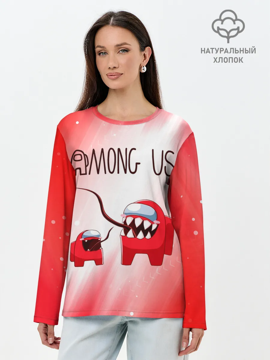 Лонгслив женский. Хлопок / AMONG US - Impostor + Mini