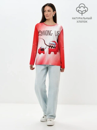 Лонгслив женский. Хлопок / AMONG US - Impostor + Mini