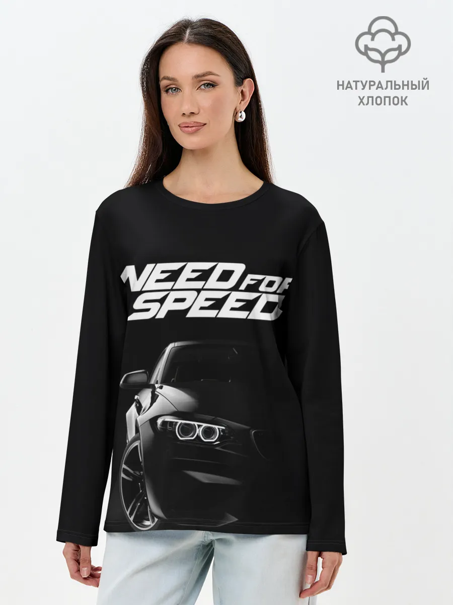 Лонгслив женский. Хлопок / NEED FOR SPEED