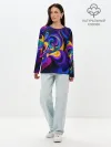 Лонгслив женский. Хлопок / Абстрактный Узор