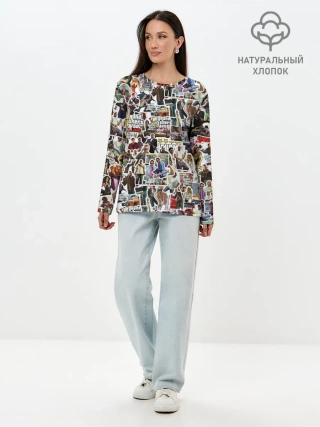 Лонгслив женский. Хлопок / GTA Sticker Bombing