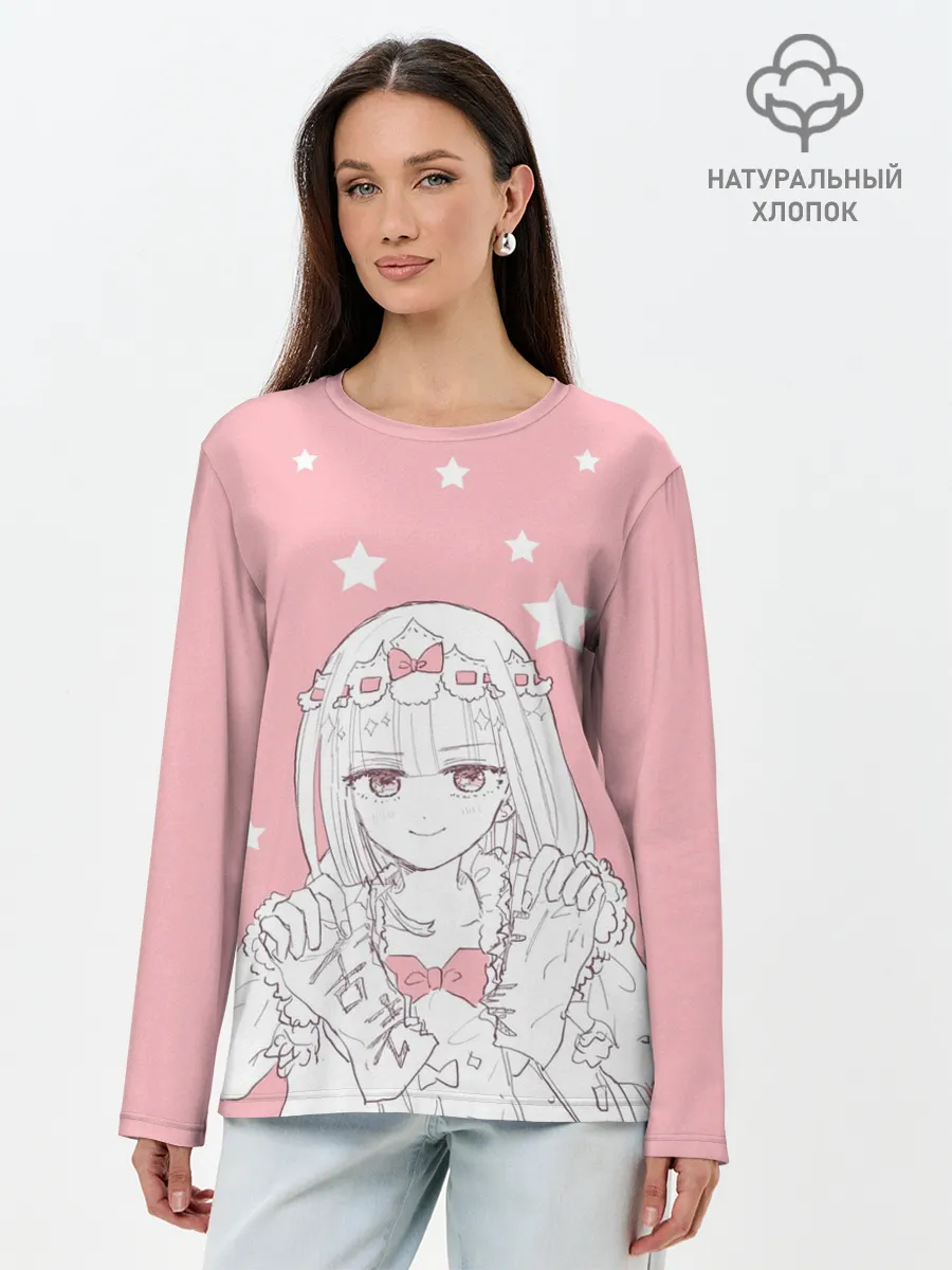 Лонгслив женский. Хлопок / Сон в замке демона