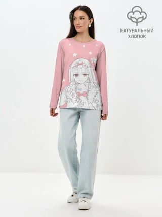 Лонгслив женский. Хлопок / Сон в замке демона