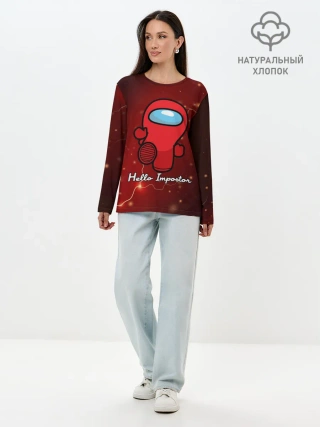 Лонгслив женский. Хлопок / Hello Impostor.