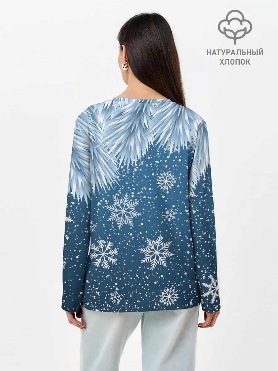 Лонгслив женский. Хлопок / Снежное Настроенние