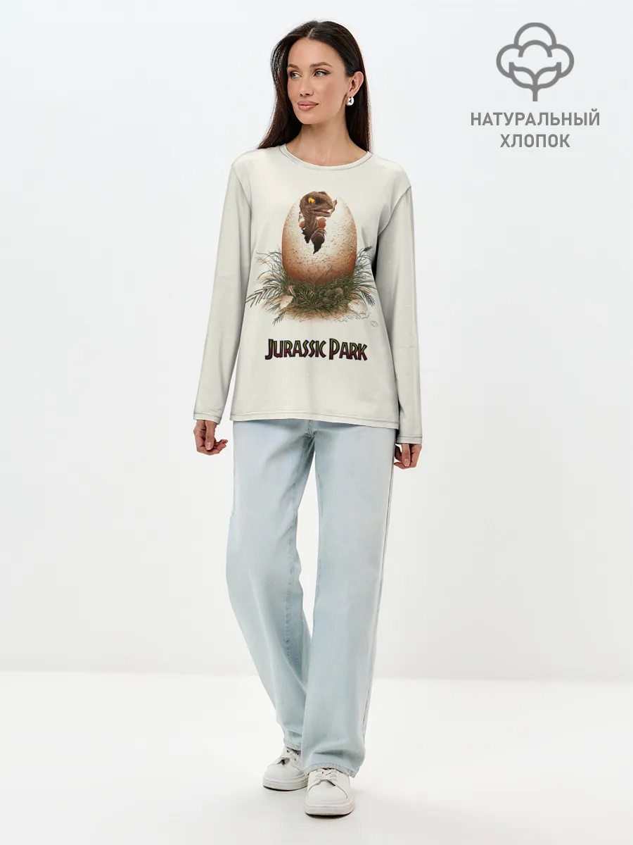 Лонгслив женский. Хлопок / Парк Юрского периода