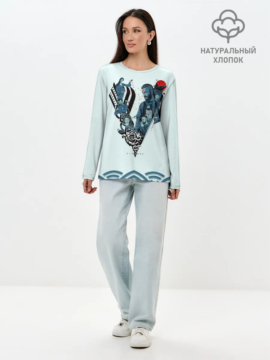 Лонгслив женский. Хлопок / Викинги