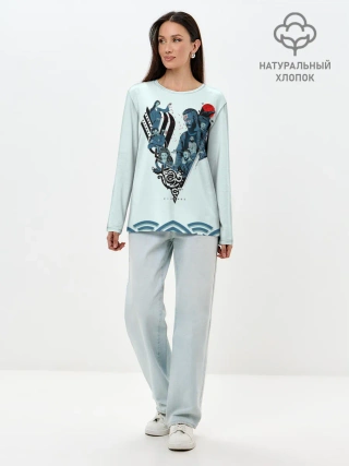 Лонгслив женский. Хлопок / Викинги