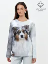 Лонгслив женский. Хлопок / Австралийская овчарка