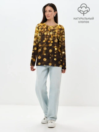 Лонгслив женский. Хлопок / ЗОЛОТЫЕ БЛЕСТКИ
