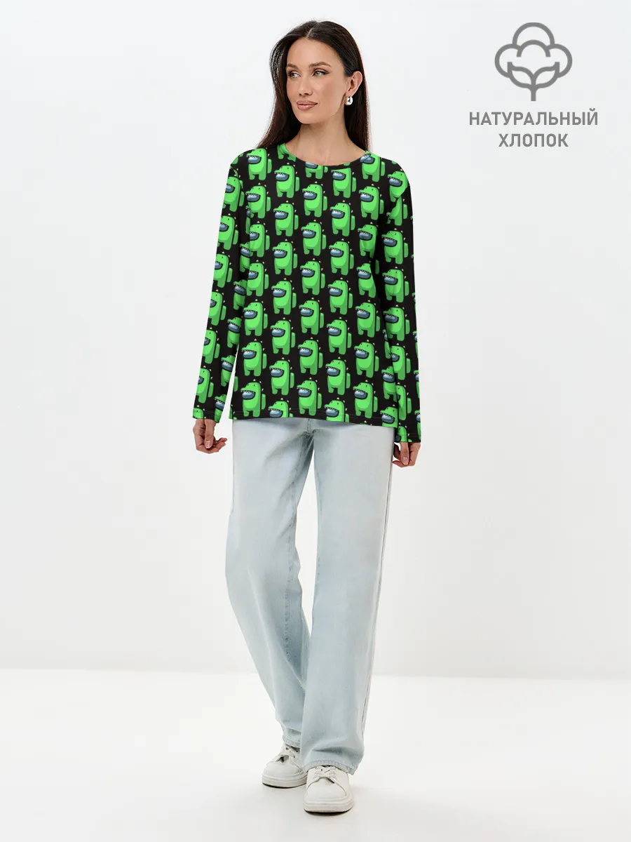 Лонгслив женский. Хлопок / Among Us Crocodile