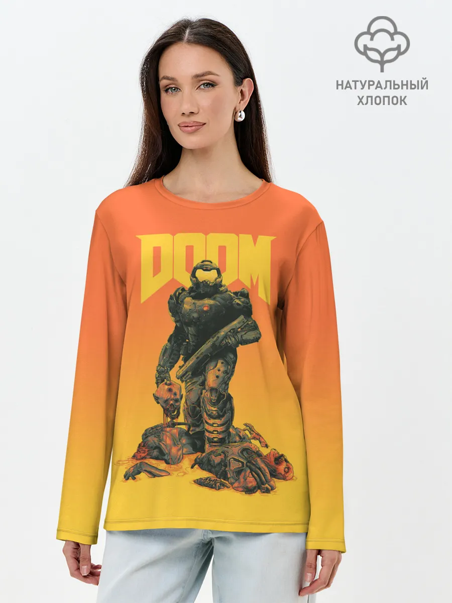 Лонгслив женский. Хлопок / Doom