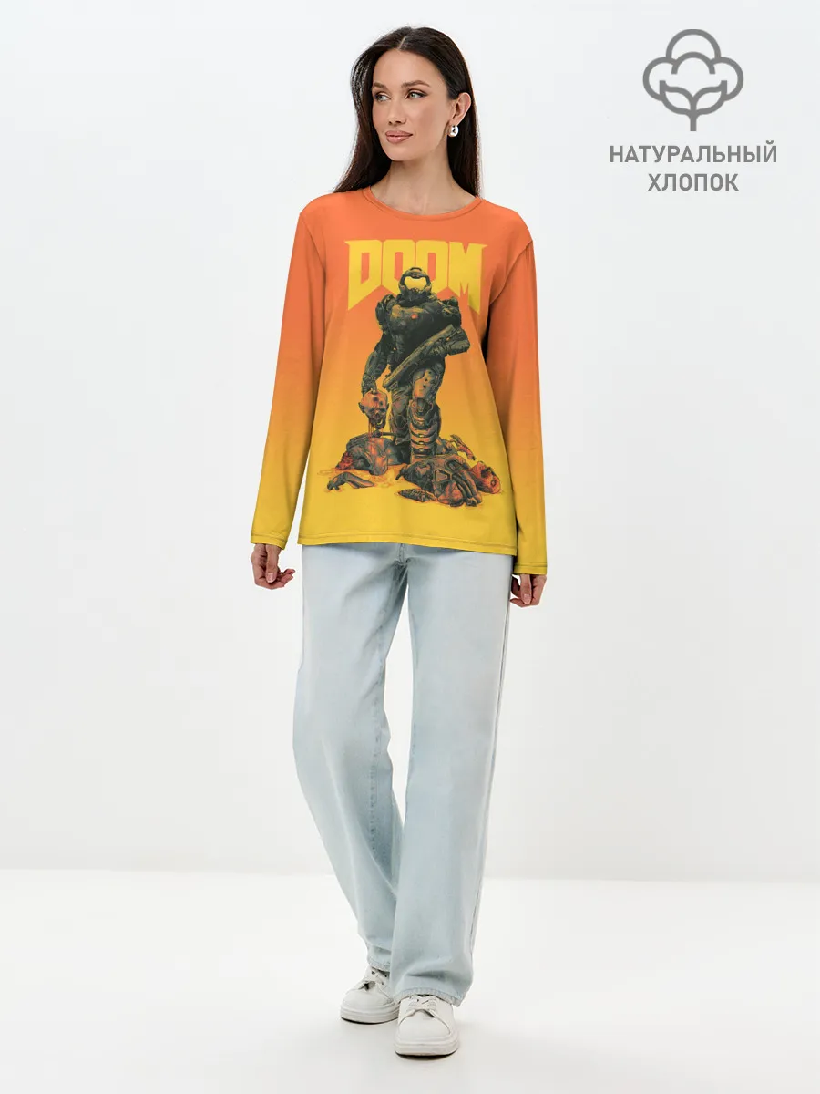 Лонгслив женский. Хлопок / Doom