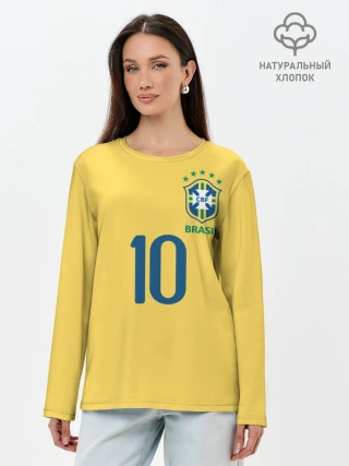 Лонгслив женский. Хлопок / СБОРНАЯ БРАЗИЛИИ ПЕЛЕ