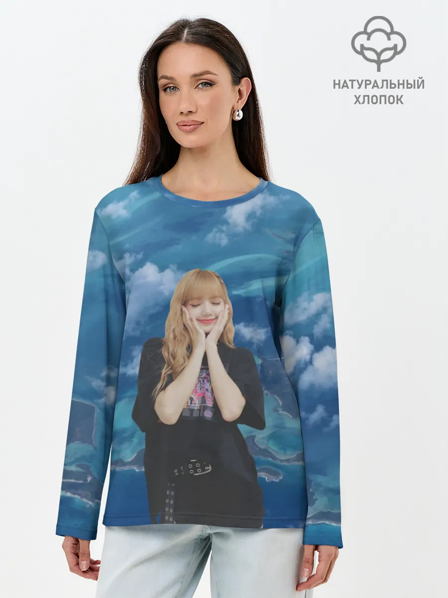 Лонгслив женский. Хлопок / LISA BLACKPINK