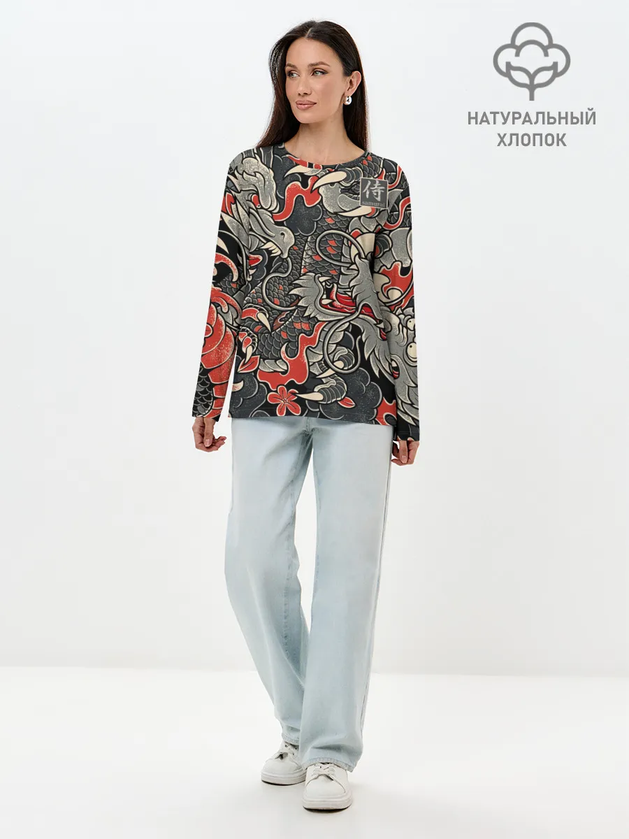 Лонгслив женский. Хлопок / Самурай