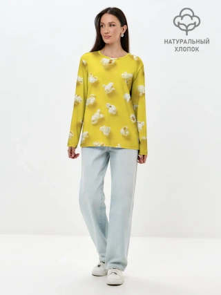 Лонгслив женский. Хлопок / Попкорн