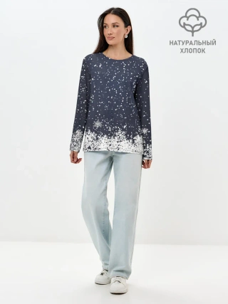 Лонгслив женский. Хлопок / Атмосфера нового года