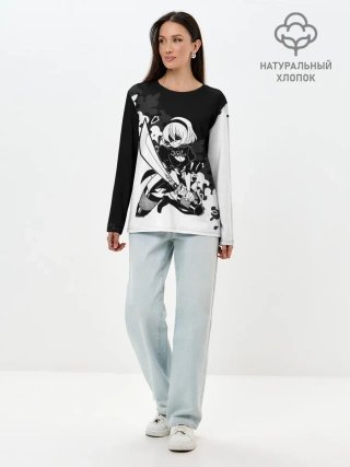 Лонгслив женский. Хлопок / NIER AUTOMATA