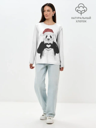 Лонгслив женский. Хлопок / Панда Клаус