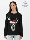 Лонгслив женский. Хлопок / Рождественский Олень